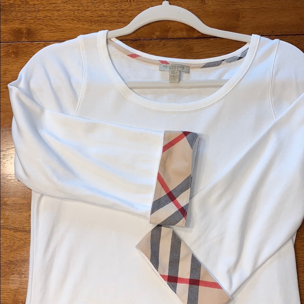 Burberry knit 3/4 sleeve cotton top